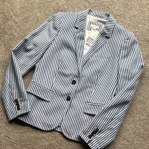 J. Crew Navy and White Striped Blazer